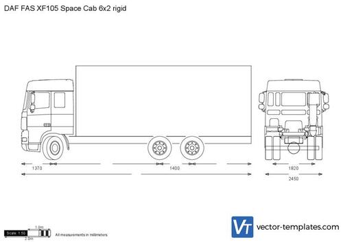 DAF FAS XF105 Space Cab 6x2 rigid