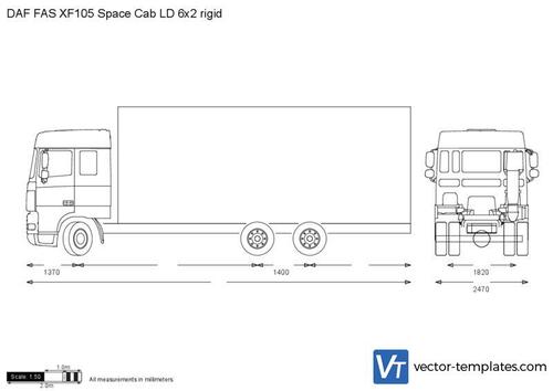 DAF FAS XF105 Space Cab LD 6x2 rigid