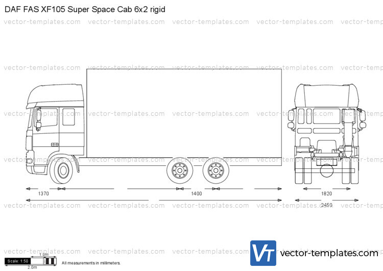 DAF FAS XF105 Super Space Cab 6x2 rigid