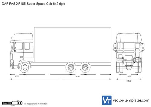 DAF FAS XF105 Super Space Cab 6x2 rigid