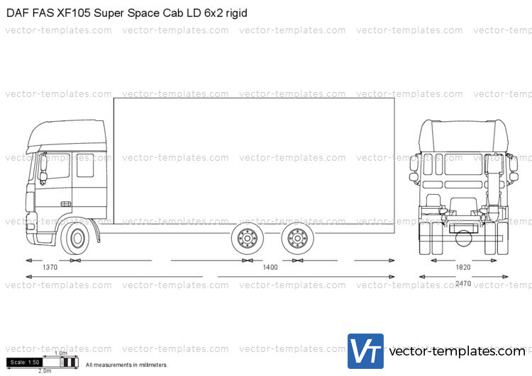 DAF FAS XF105 Super Space Cab LD 6x2 rigid