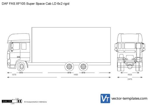 DAF FAS XF105 Super Space Cab LD 6x2 rigid