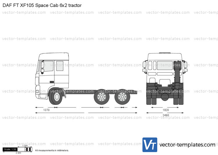 DAF FT XF105 Space Cab 6x2 tractor