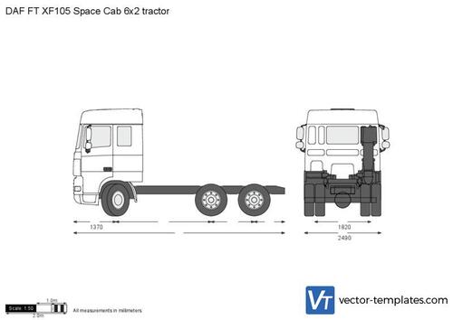 DAF FT XF105 Space Cab 6x2 tractor