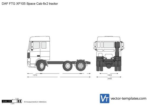DAF FTG XF105 Space Cab 6x2 tractor