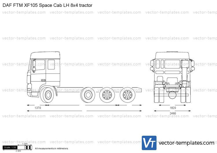 DAF FTM XF105 Space Cab LH 8x4 tractor