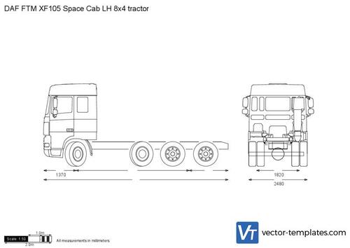 DAF FTM XF105 Space Cab LH 8x4 tractor