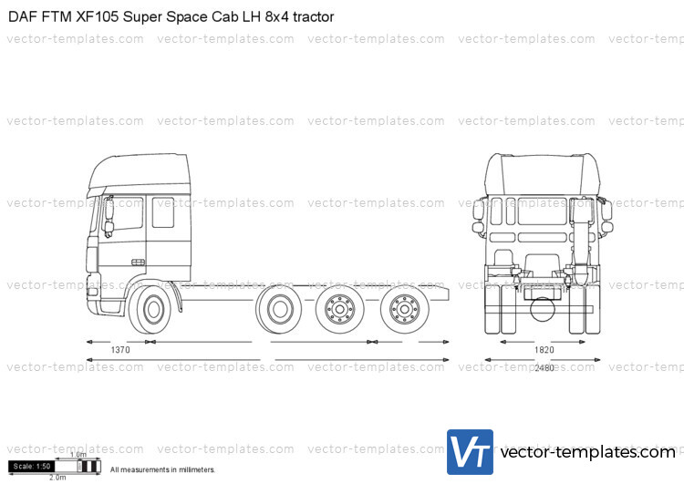 DAF FTM XF105 Super Space Cab LH 8x4 tractor