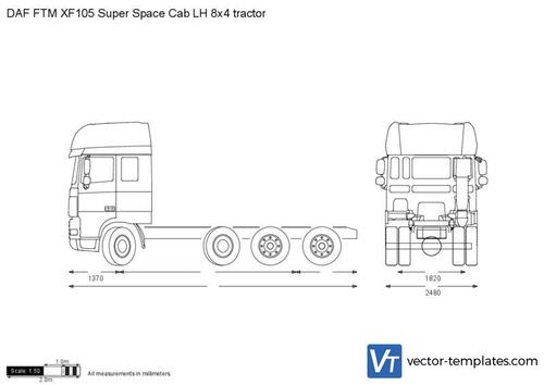 DAF FTM XF105 Super Space Cab LH 8x4 tractor