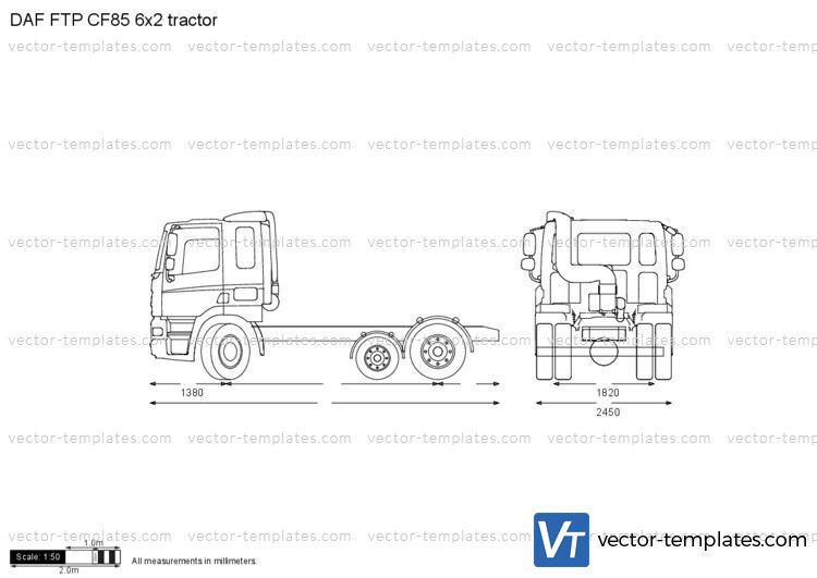 DAF FTP CF85 6x2 tractor