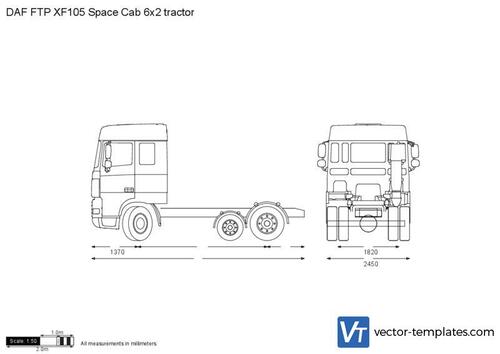 DAF FTP XF105 Space Cab 6x2 tractor