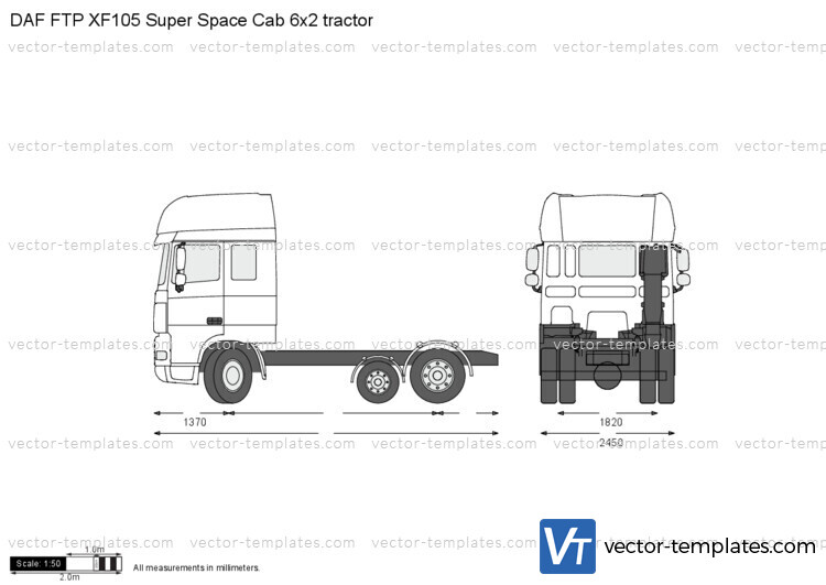 DAF FTP XF105 Super Space Cab 6x2 tractor