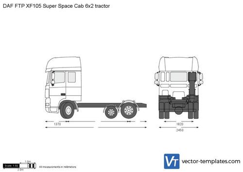 DAF FTP XF105 Super Space Cab 6x2 tractor