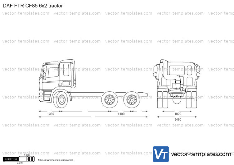 DAF FTR CF85 6x2 tractor