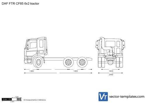 DAF FTR CF85 6x2 tractor