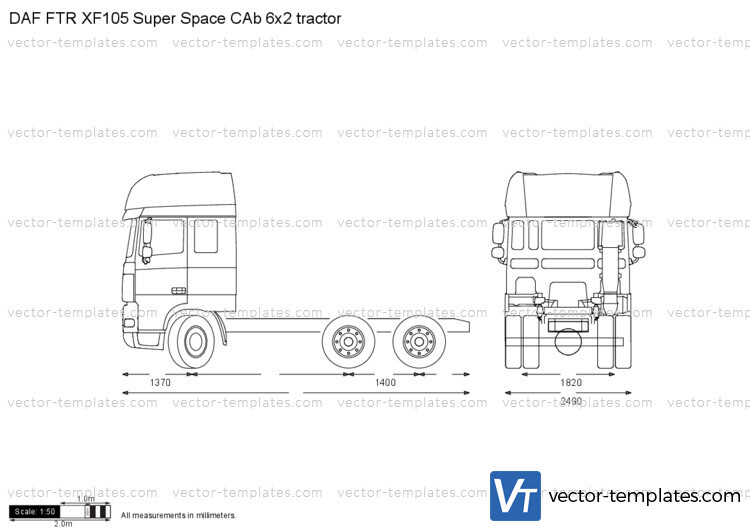 DAF FTR XF105 Super Space CAb 6x2 tractor