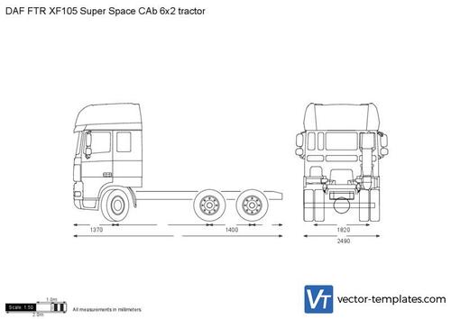 DAF FTR XF105 Super Space CAb 6x2 tractor