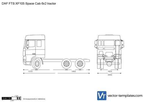 DAF FTS XF105 Space Cab 6x2 tractor