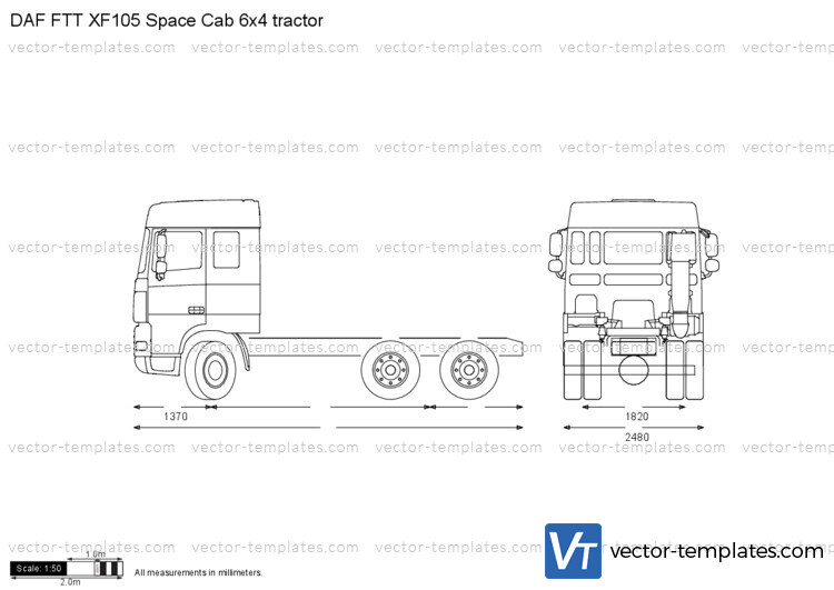 DAF FTT XF105 Space Cab 6x4 tractor