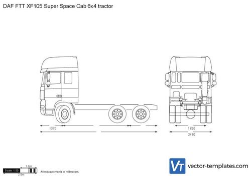 DAF FTT XF105 Super Space Cab 6x4 tractor