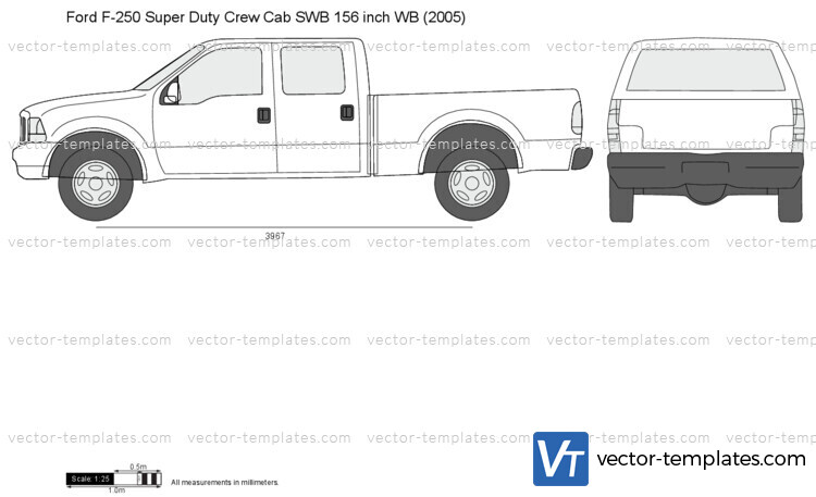 Ford F-250 Super Duty Crew Cab SWB 156 inch WB