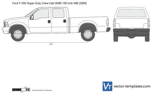 Ford F-250 Super Duty Crew Cab SWB 156 inch WB