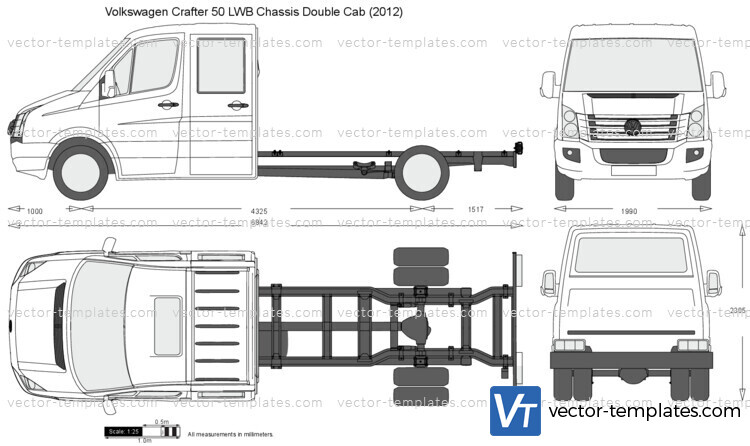 Volkswagen Crafter 50 LWB Chassis Double Cab