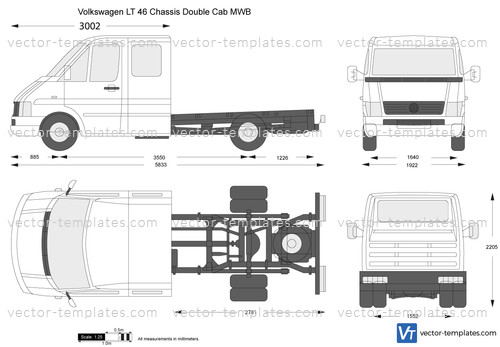 Volkswagen LT 46 Chassis Double Cab MWB
