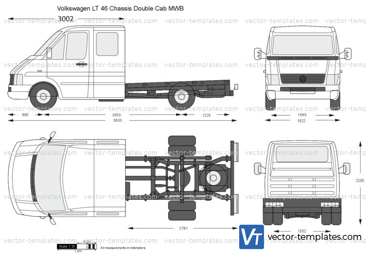 Volkswagen LT 46 Chassis Double Cab MWB