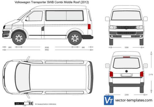 Volkswagen Transporter T5.2 SWB Combi Middle Roof