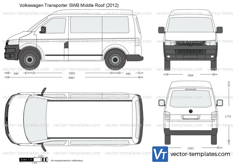 Volkswagen Transporter T5.2 SWB Middle Roof