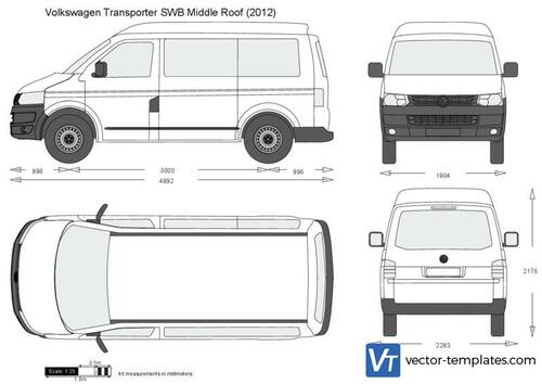 Volkswagen Transporter T5.2 SWB Middle Roof