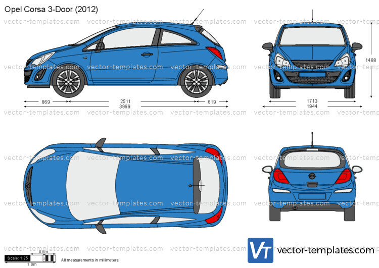 Templates - Cars - Opel - Opel Corsa D 3-Door