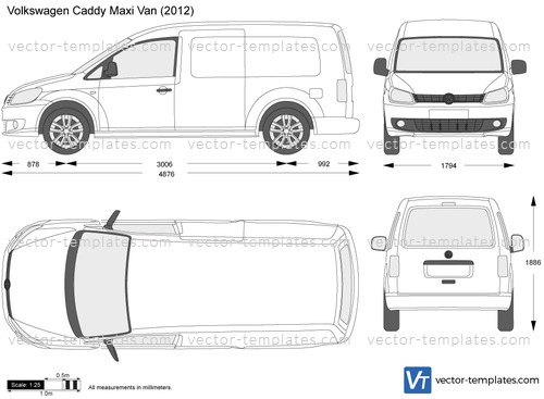 bespotten vee Rubber Templates - Cars - Volkswagen - Volkswagen Caddy Maxi Van