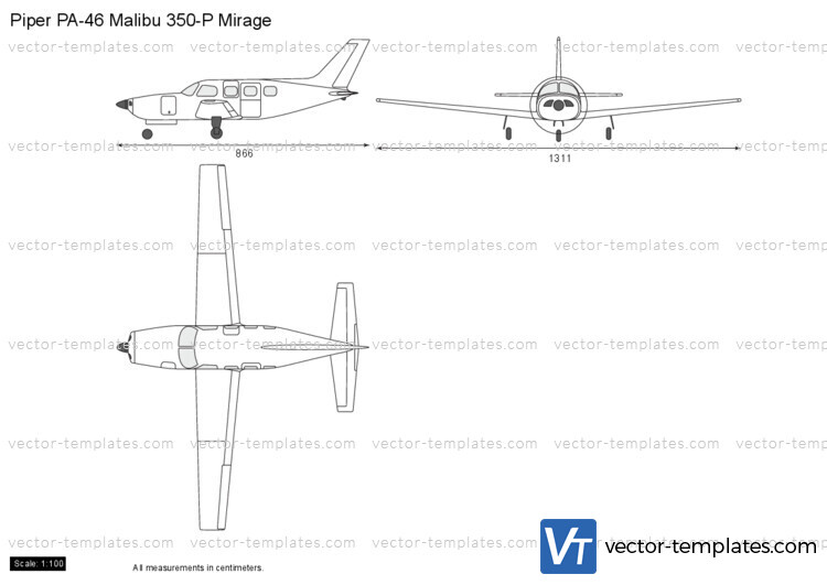 Templates Modern Airplanes Piper Piper Pa 46 Malibu 350 P Mirage