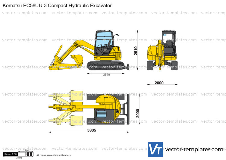 Komatsu PC58UU-3 Compact Hydraulic Excavator