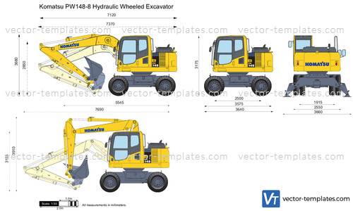 Komatsu PW148-8 Hydraulic Wheeled Excavator