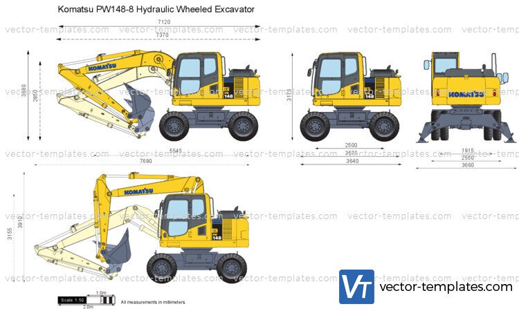 Komatsu PW148-8 Hydraulic Wheeled Excavator