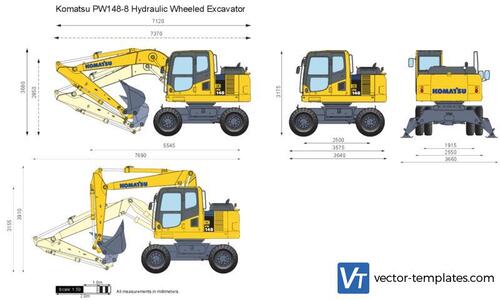 Komatsu PW148-8 Hydraulic Wheeled Excavator