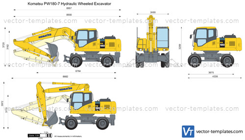Komatsu PW180-7 Hydraulic Wheeled Excavator