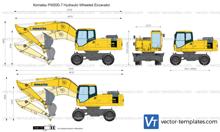 Komatsu PW200-7 Hydraulic Wheeled Excavator