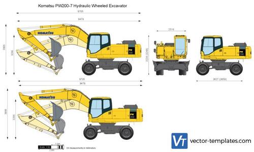 Komatsu PW200-7 Hydraulic Wheeled Excavator