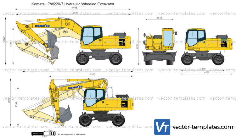 Komatsu PW220-7 Hydraulic Wheeled Excavator