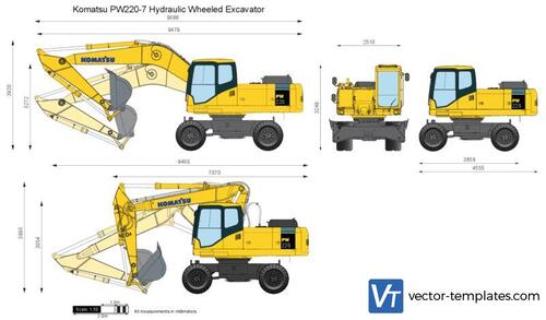 Komatsu PW220-7 Hydraulic Wheeled Excavator