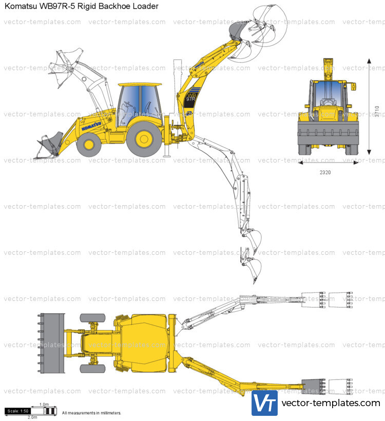 Komatsu WB97R-5 Rigid Backhoe Loader