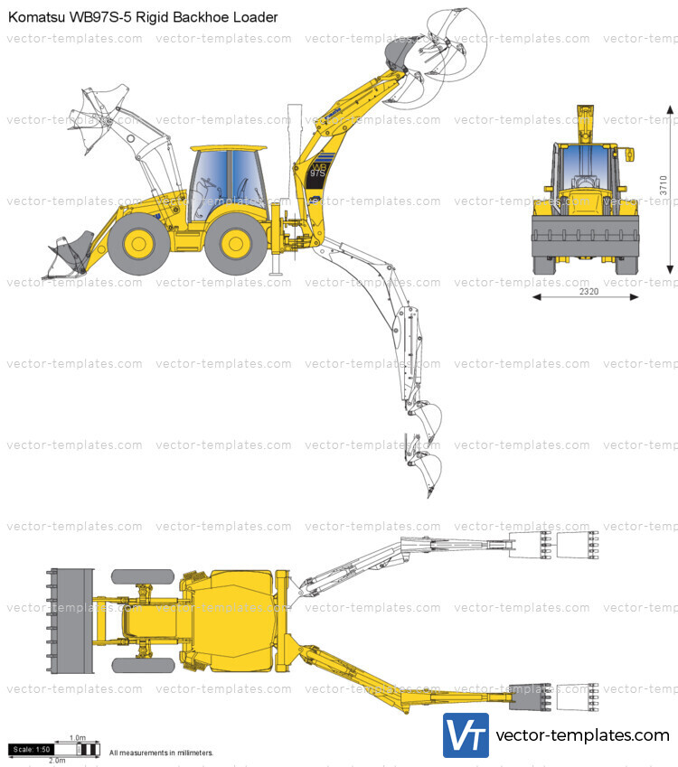 Komatsu WB97S-5 Rigid Backhoe Loader