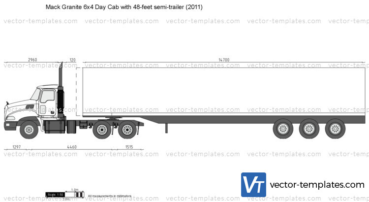 Mack Granite 6x4 Day Cab with 48-feet semi-trailer