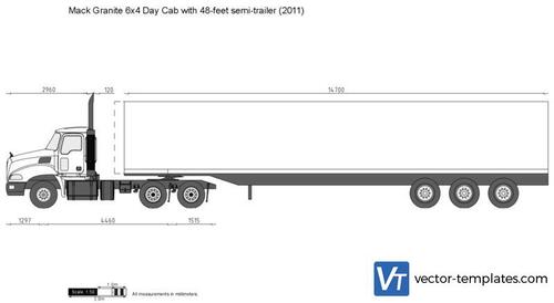 Mack Granite 6x4 Day Cab with 48-feet semi-trailer