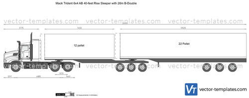 Mack Trident 6x4 AB 40-feet Rise Sleeper with 26m B-Double