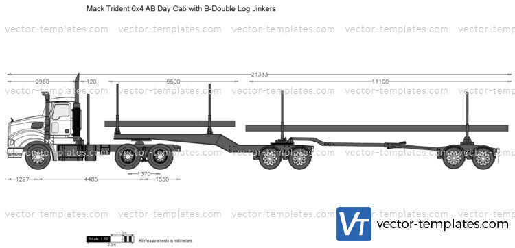 Mack Trident 6x4 AB Day Cab with B-Double Log Jinkers